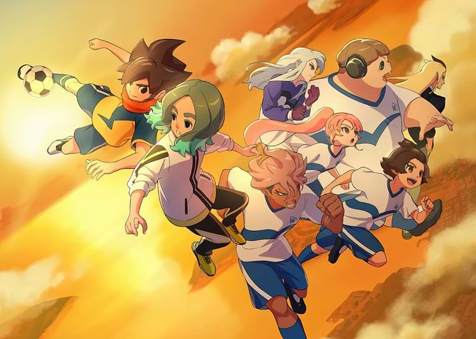 Inazuma Eleven team running towards the light