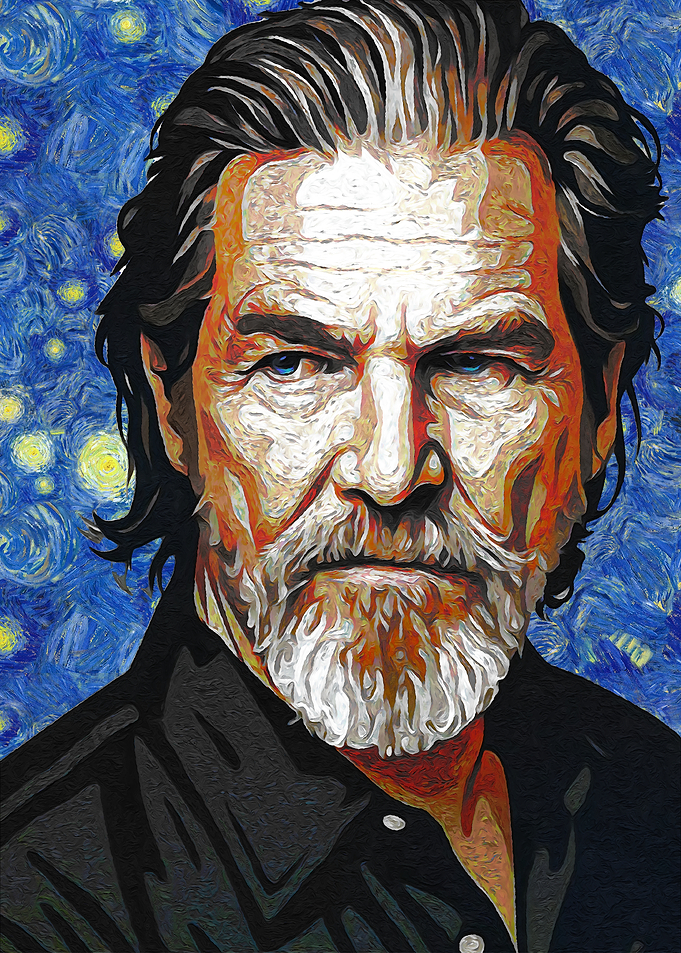 Jeff Bridges Portrait in Van Gogh Style