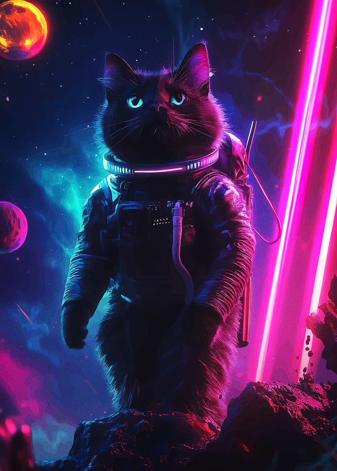 Astronaut Cat Space
