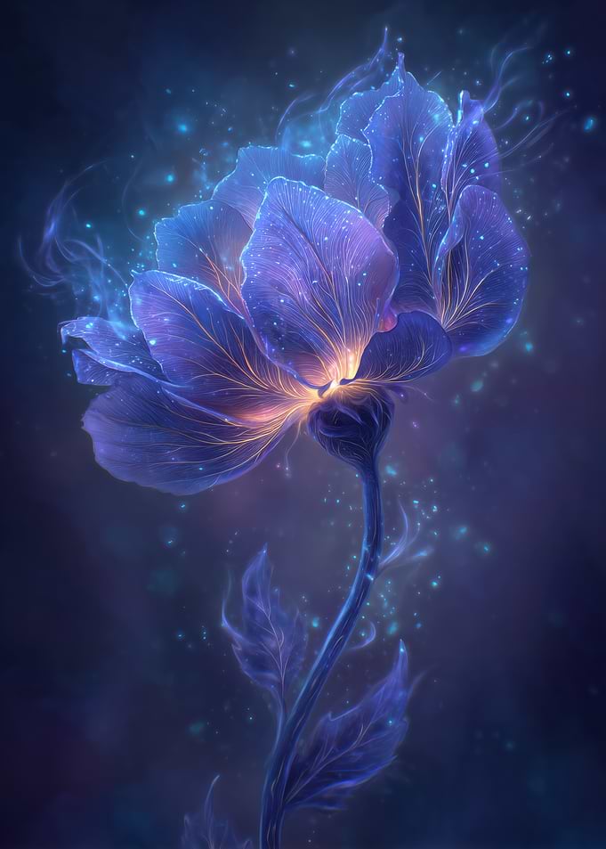 Glowing Blue Flower