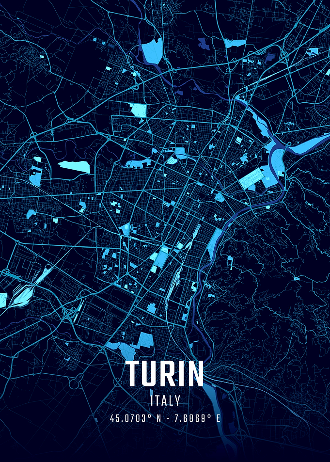 Turin Midnight City Map
