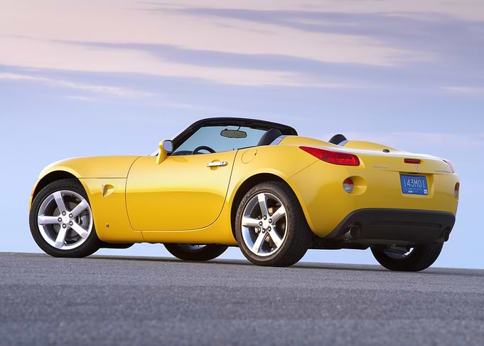 Yellow Pontiac Solstice Convertible