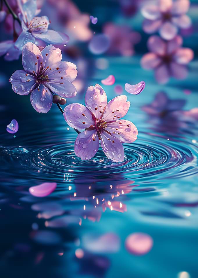 Cherry Blossoms in Water