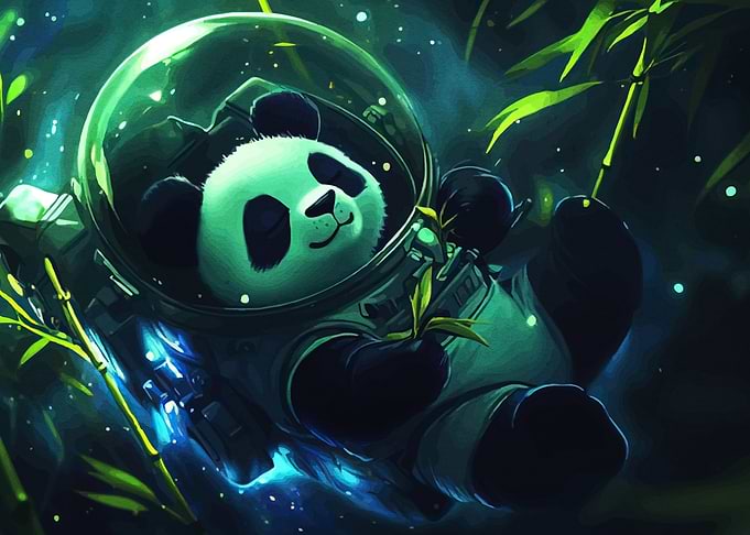 Astronaut Panda Bamboo