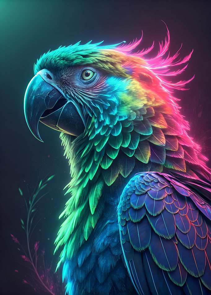 Colorful Parrot Portrait