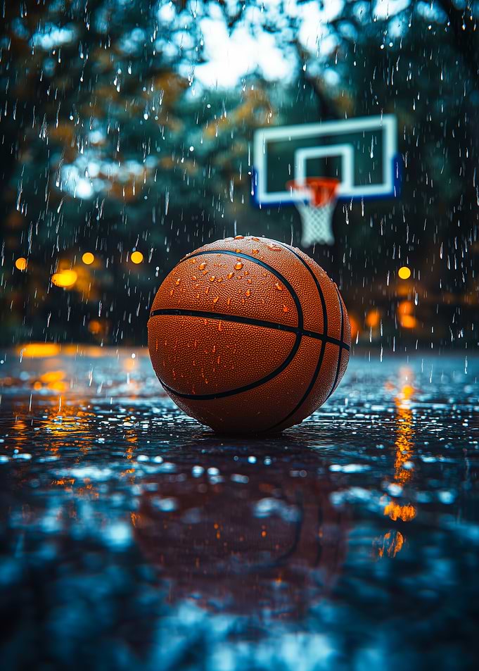 Basketball in the Rain