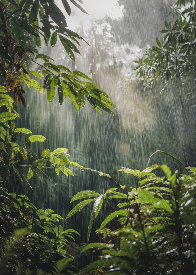 Rainy Forest Scene