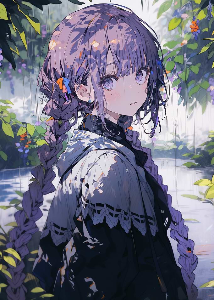 Anime Girl in the Rain