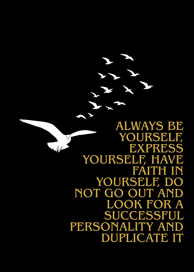 Inspirational Quote with Birds Silhouette