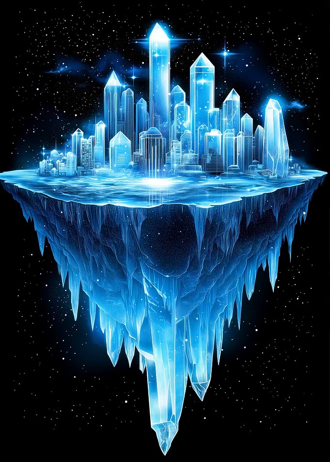 Floating Crystal City in Space
