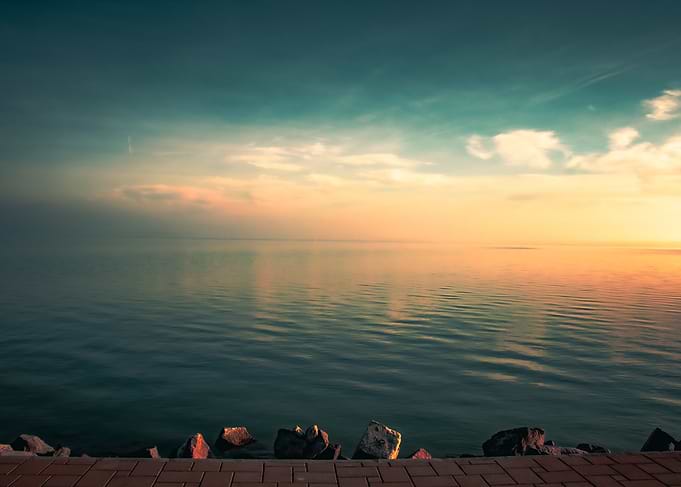 Calm Sea at Sunset