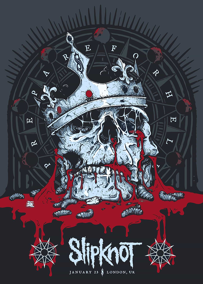 Slipknot Concert Poster: Skull and Crown