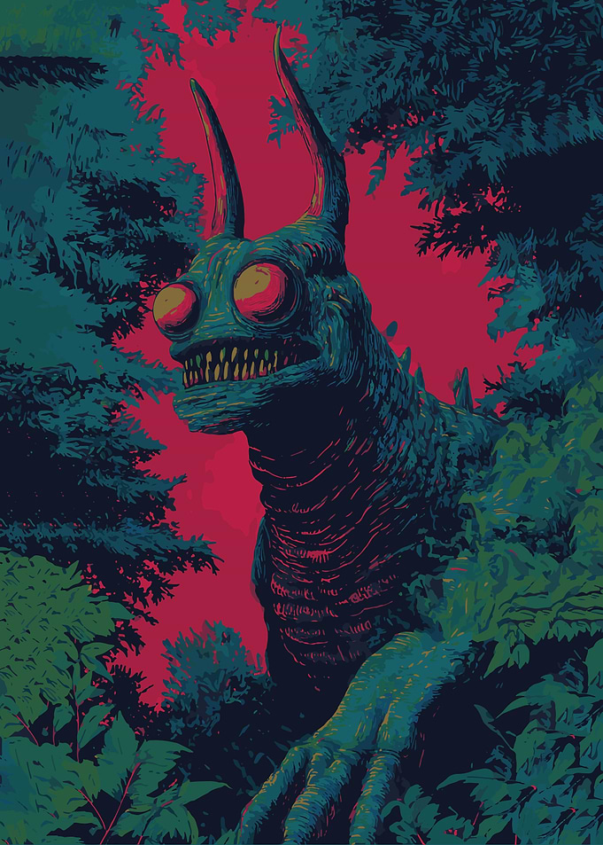 Monster in the Woods Illustration