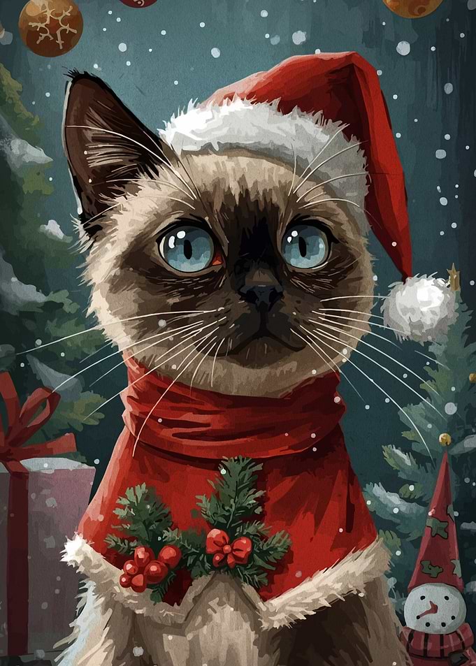 Christmas Cat Portrait