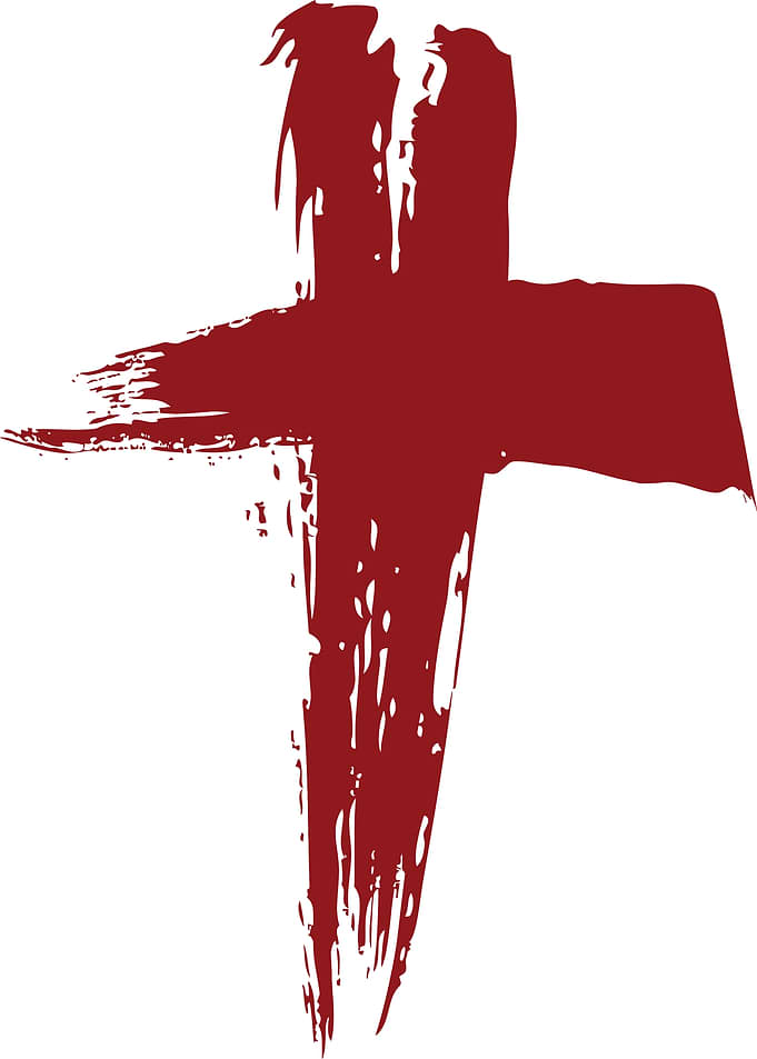 Red Brushstroke Cross