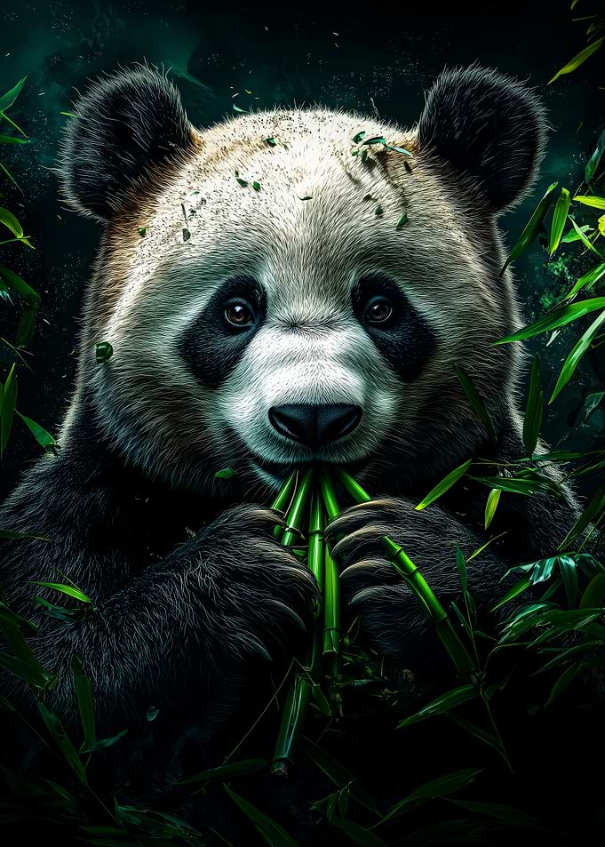 Panda Eating Bamboo