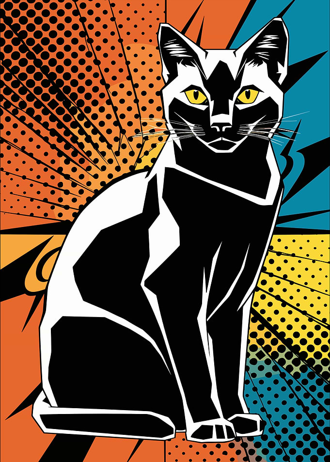 Pop Art Cat Illustration