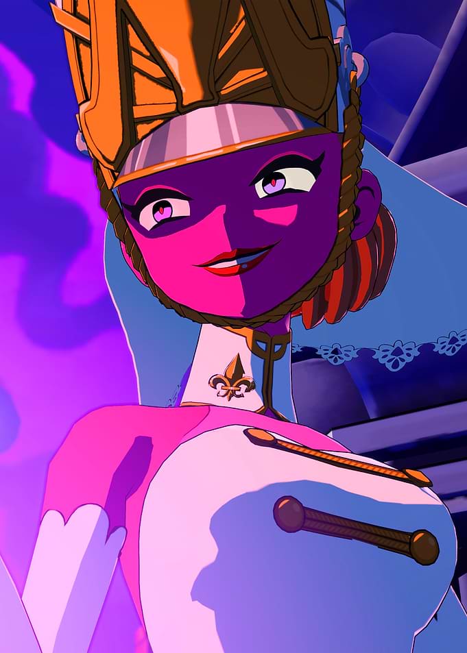 Anime Character Portrait with Elaborate Headdress