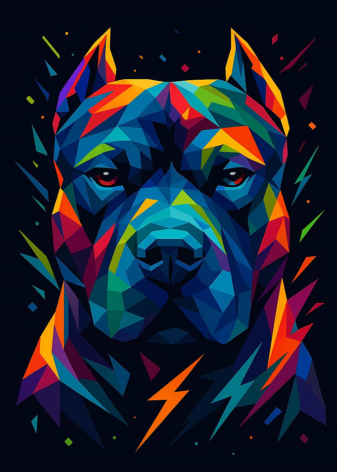 Colorful Geometric Dog Portrait
