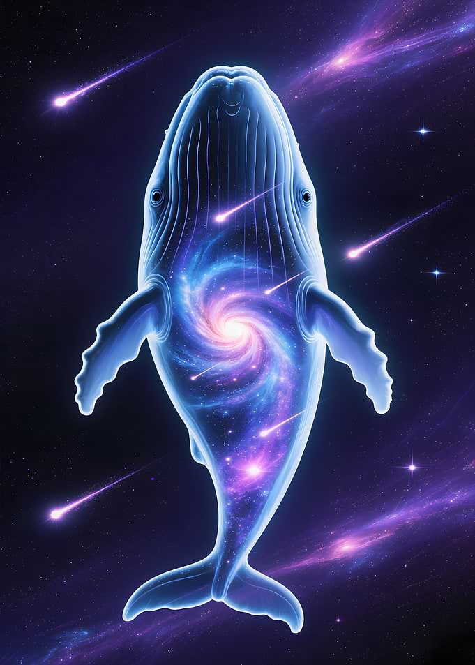 Cosmic Whale in Starry Space