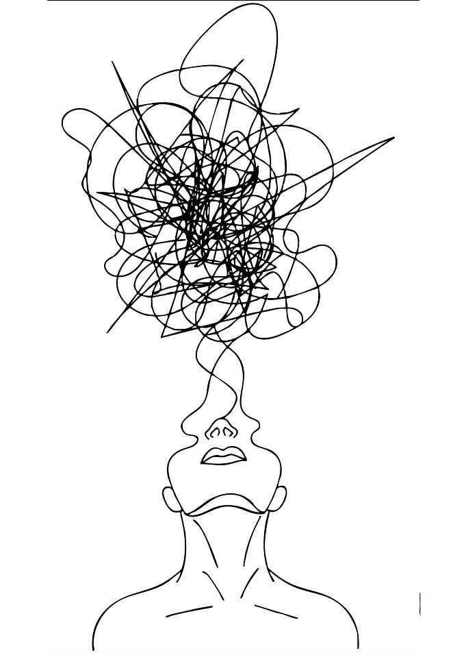 Mind Clutter Line Art
