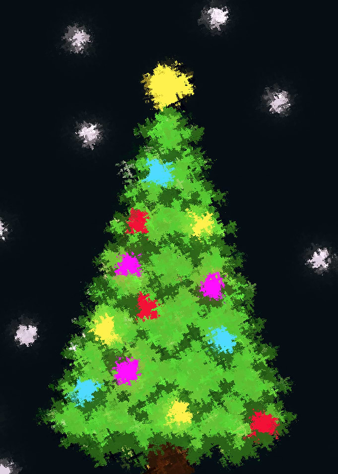 Colorful Christmas Tree with Star