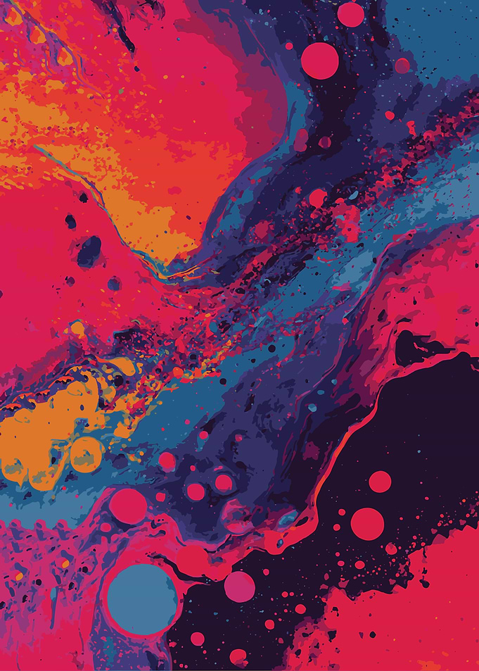 Abstract Colorful Fluid Art