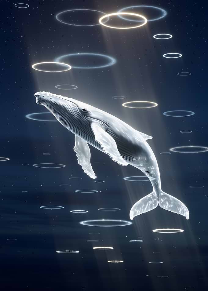 Whale in a sea of rings