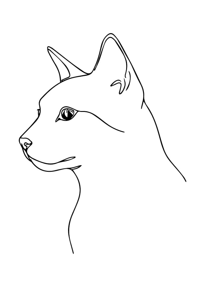 Minimalist Cat Line Art