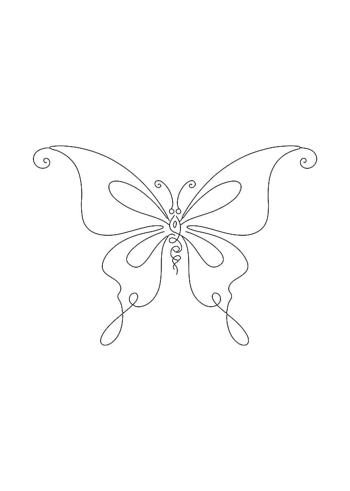Minimalist Butterfly Line Art