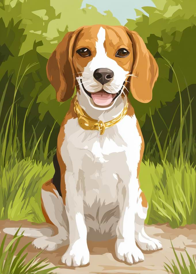 Happy Beagle Dog Portrait