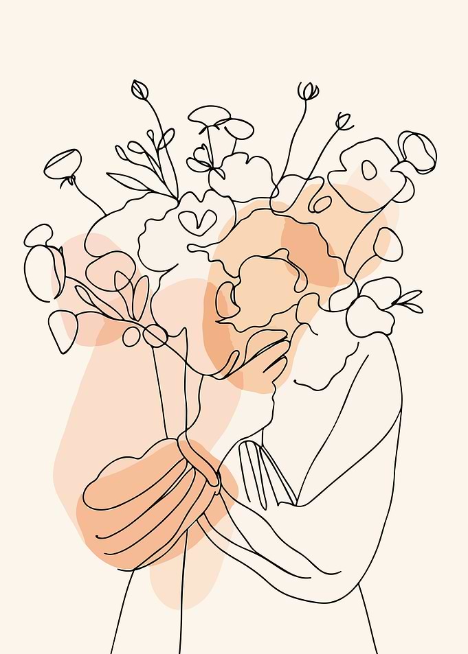 Minimalist Floral Line Art Illustration