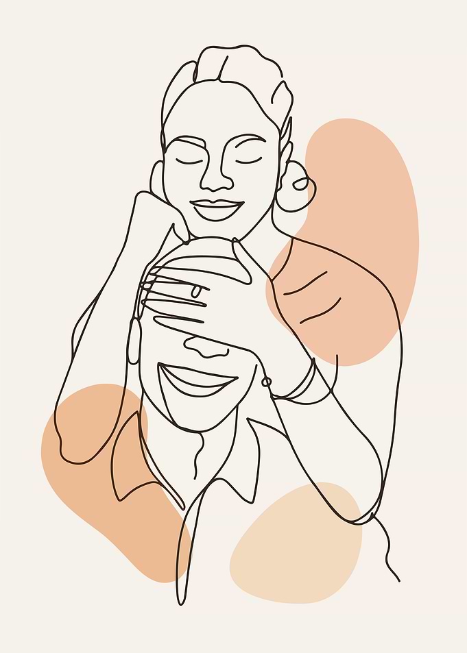Minimalist Couple Surprise Hug