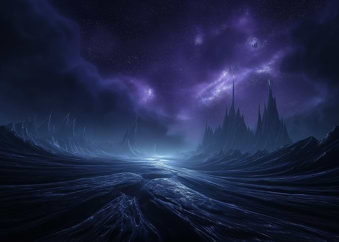 Alien Landscape with Jagged Peaks