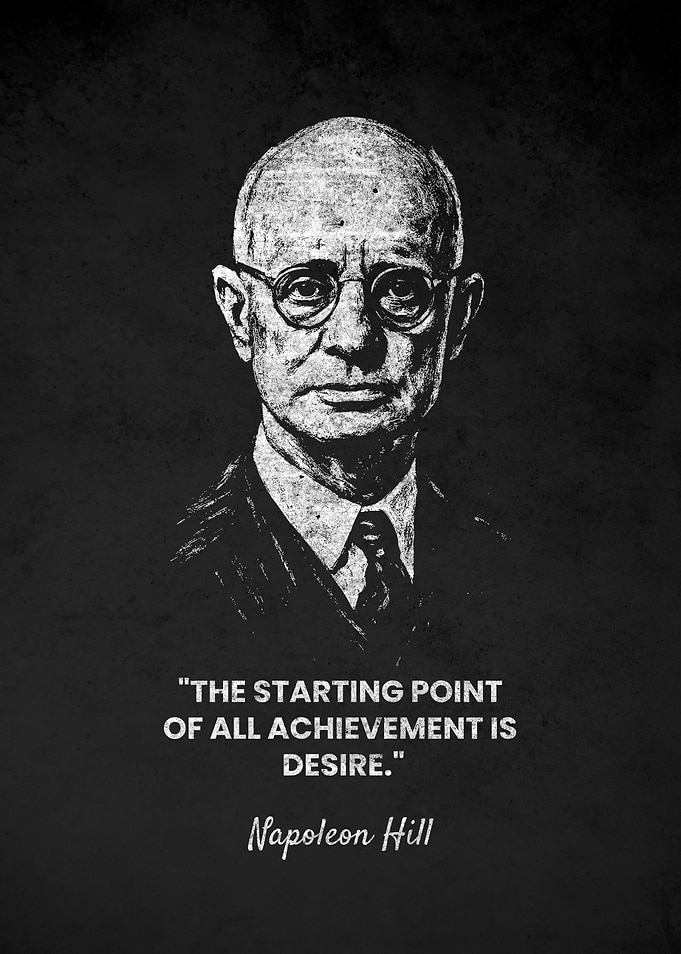 Napoleon Hill Desire Quote Portrait
