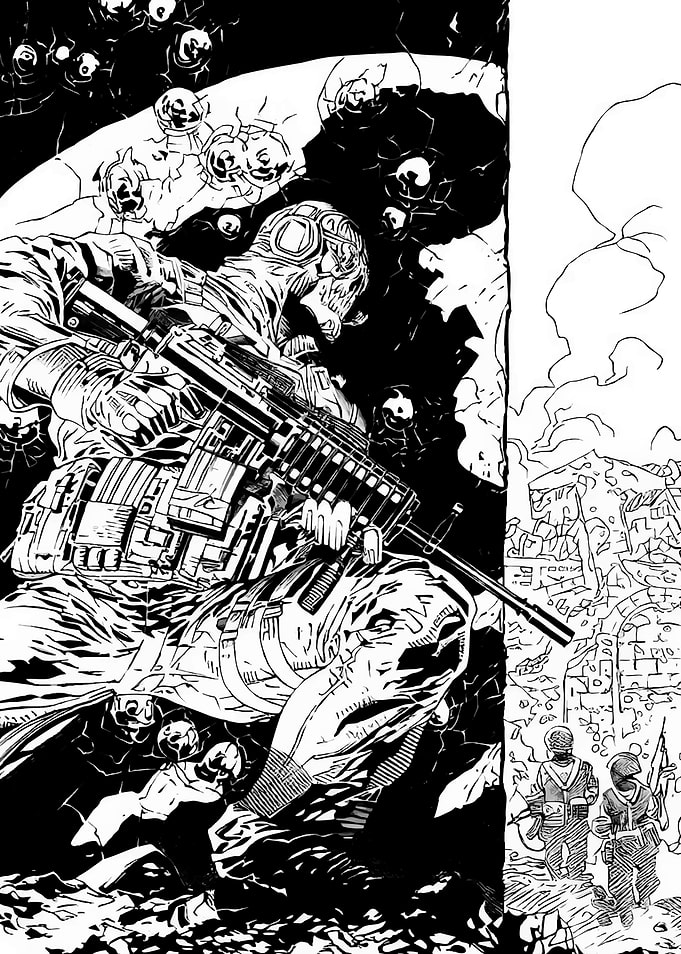 Soldier in War Zone