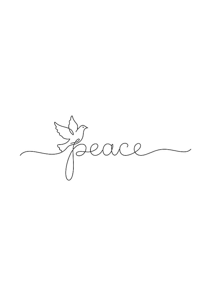 Peace Dove Line Art