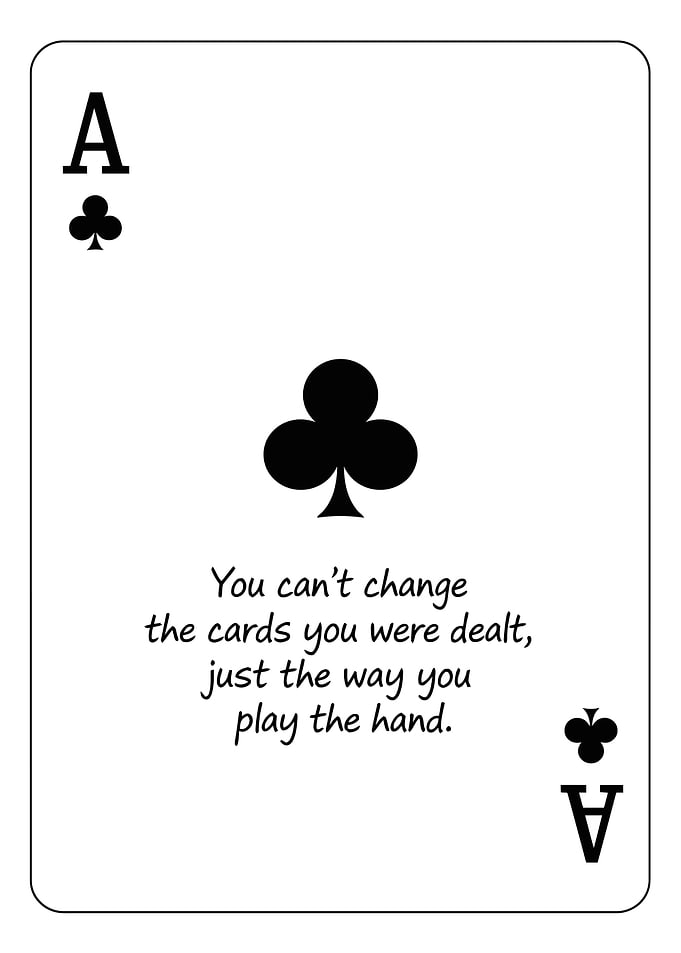 Ace of Clubs with Quote