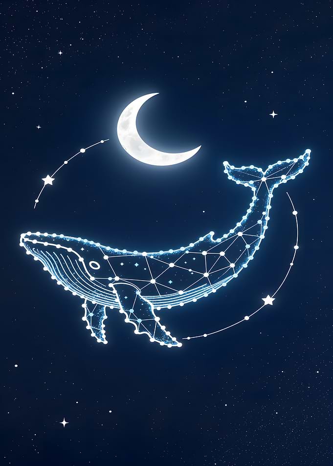 Constellation Whale and Moon
