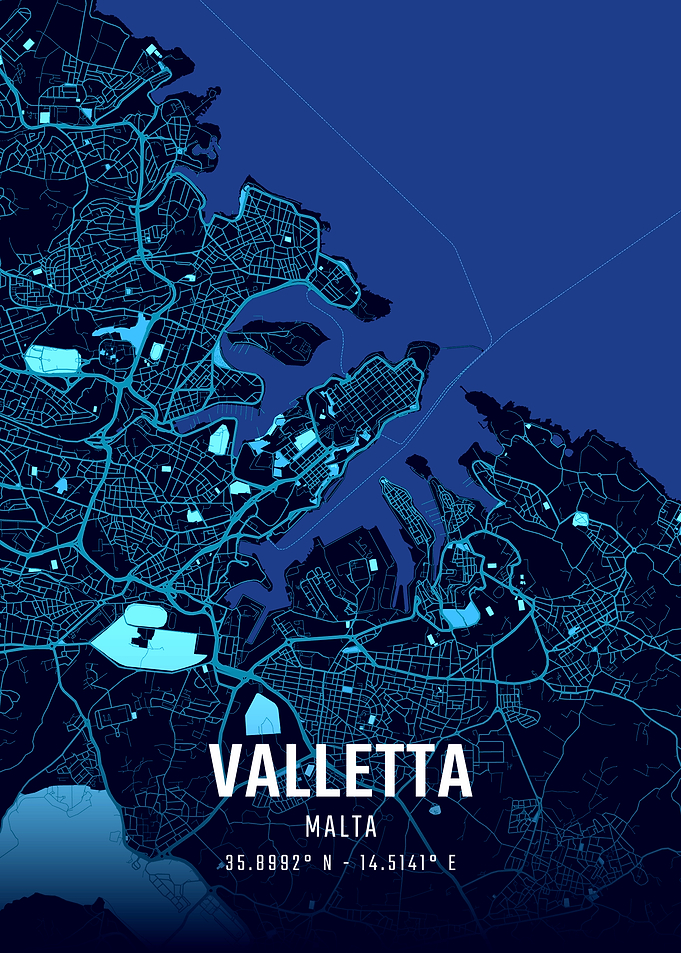Valletta Midnight City Map