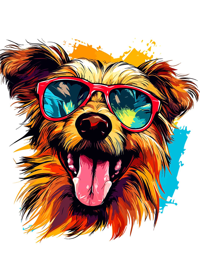 Cool Dog with Sunglasses Illustration