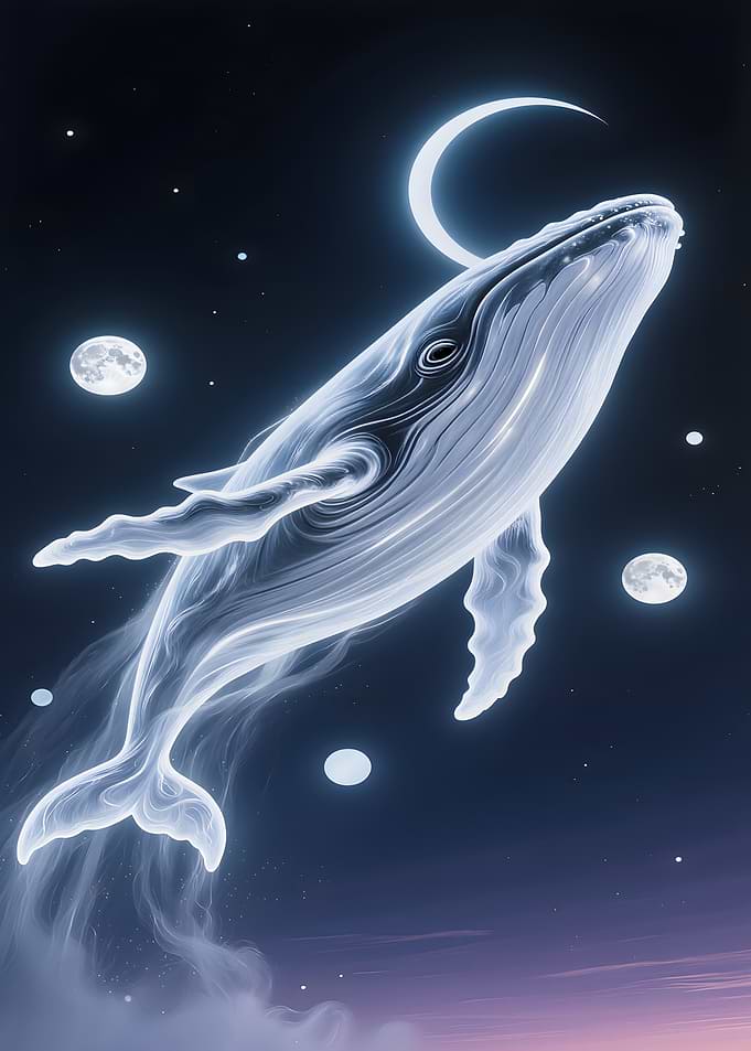 Celestial Whale in Night Sky