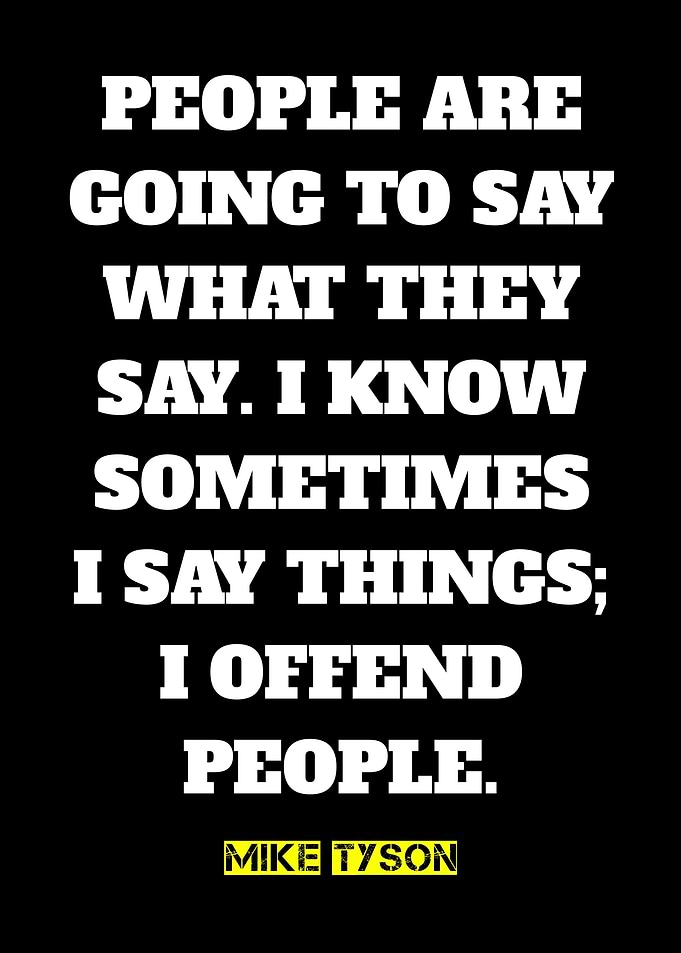 Mike Tyson Quote on Black Background