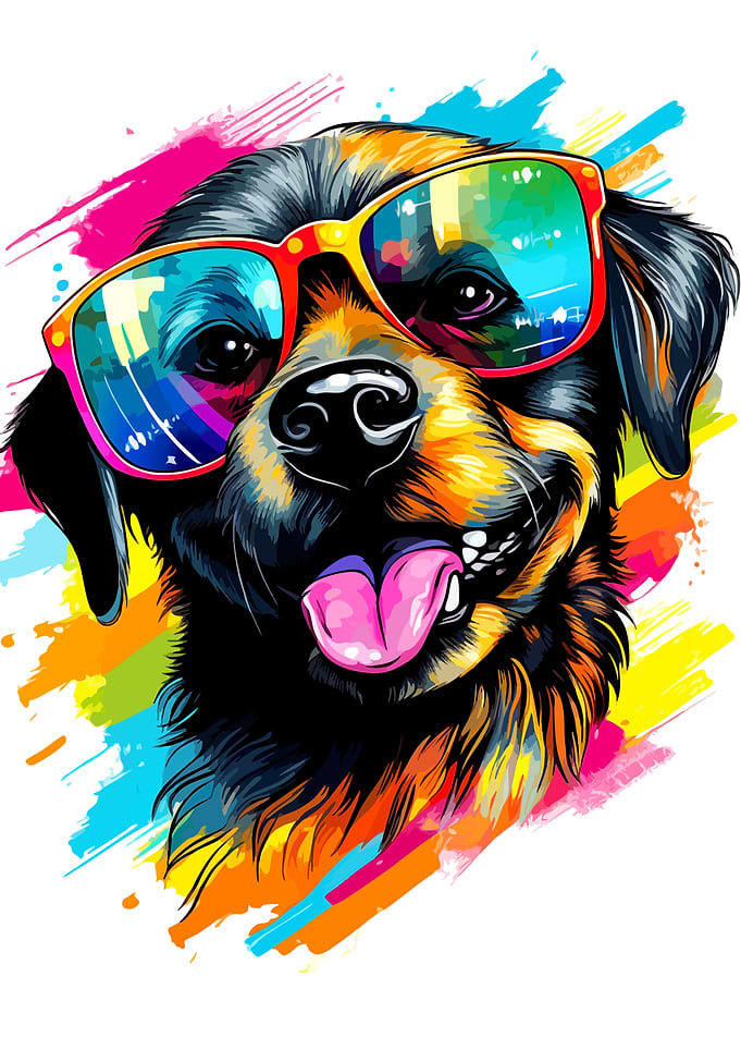 Cool Rottweiler with Sunglasses