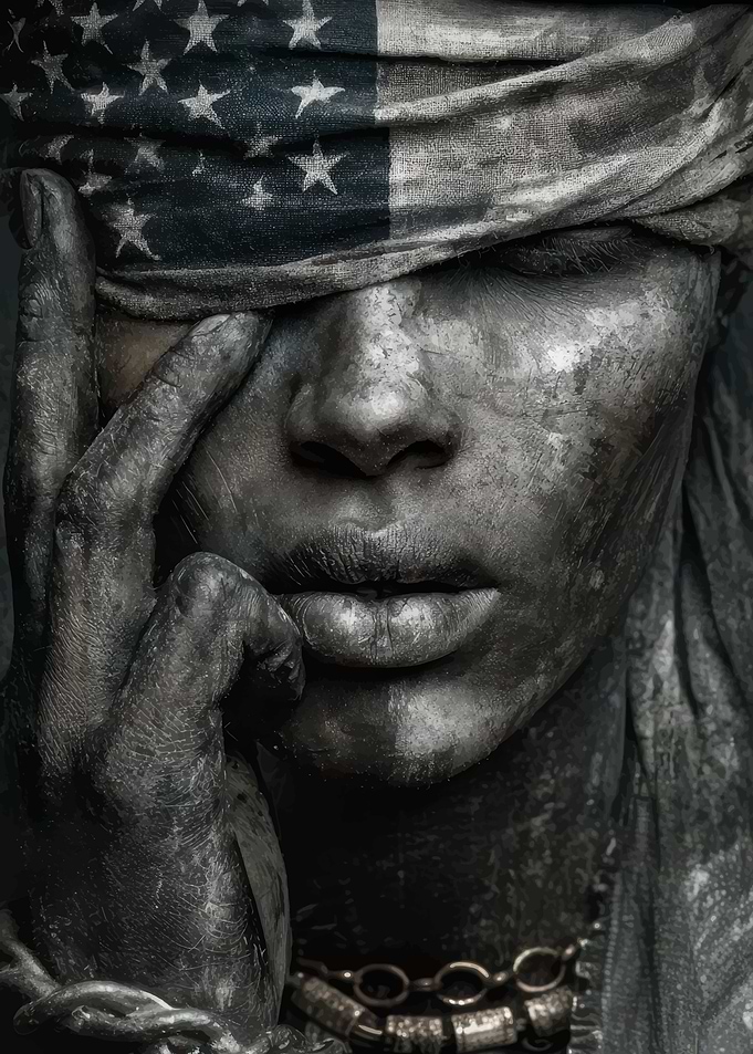 American Flag Blindfolded Portrait