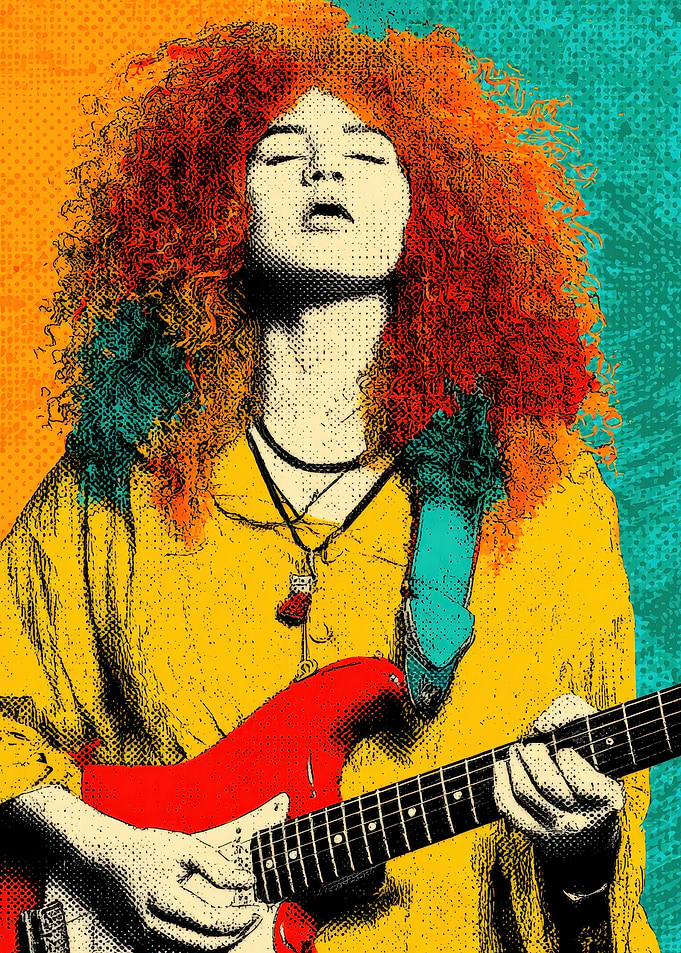 Female Guitarist with Red Hair