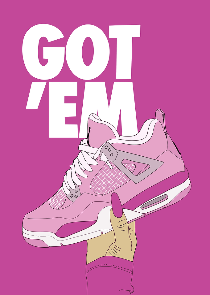 Got 'Em Pink Sneaker Art