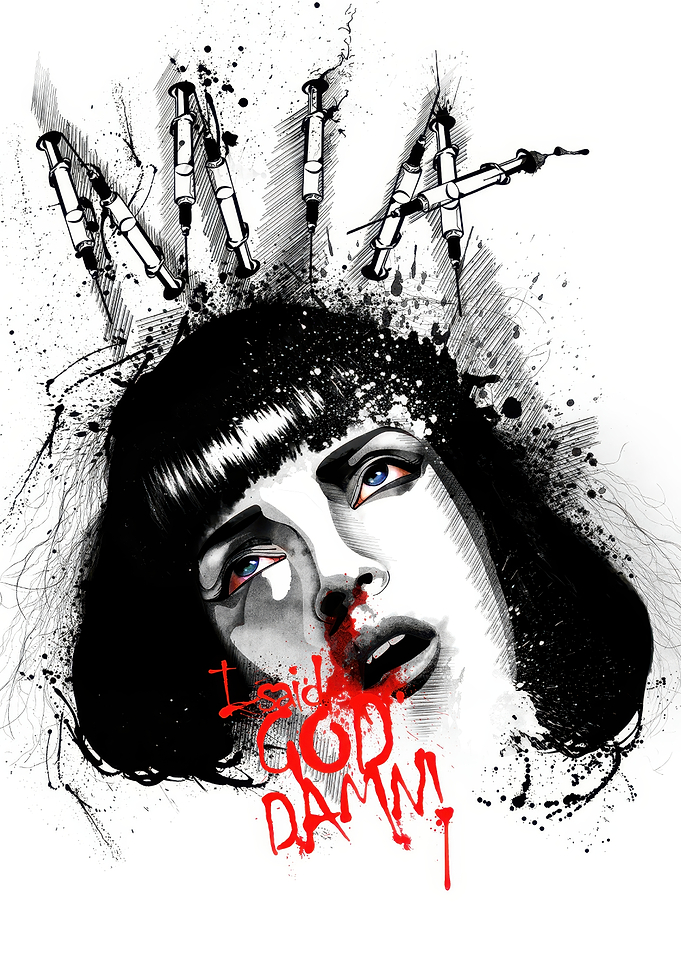 Mia Wallace Pulp Fiction Illustration