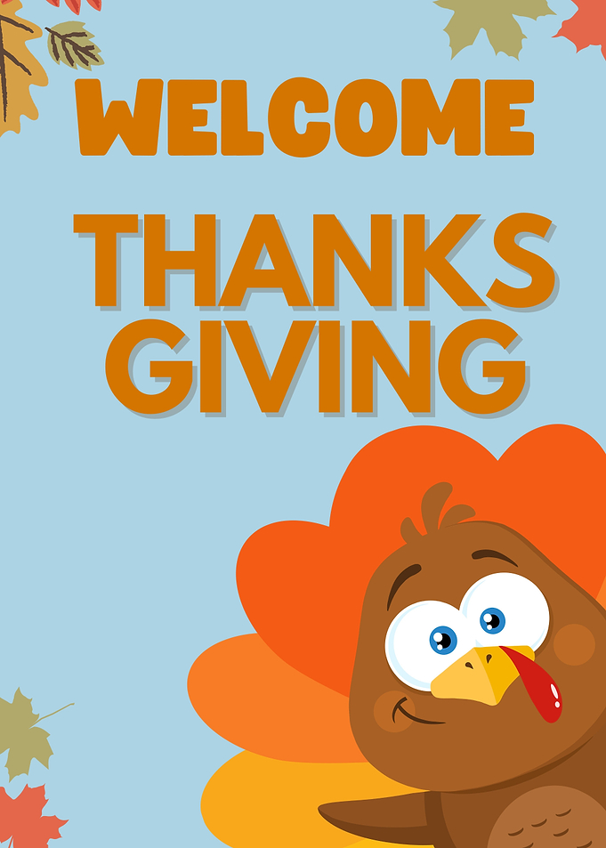 Welcome Thanksgiving Turkey Cartoon