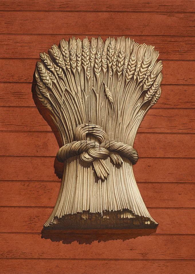 Sheaf of Wheat on Wooden Wall